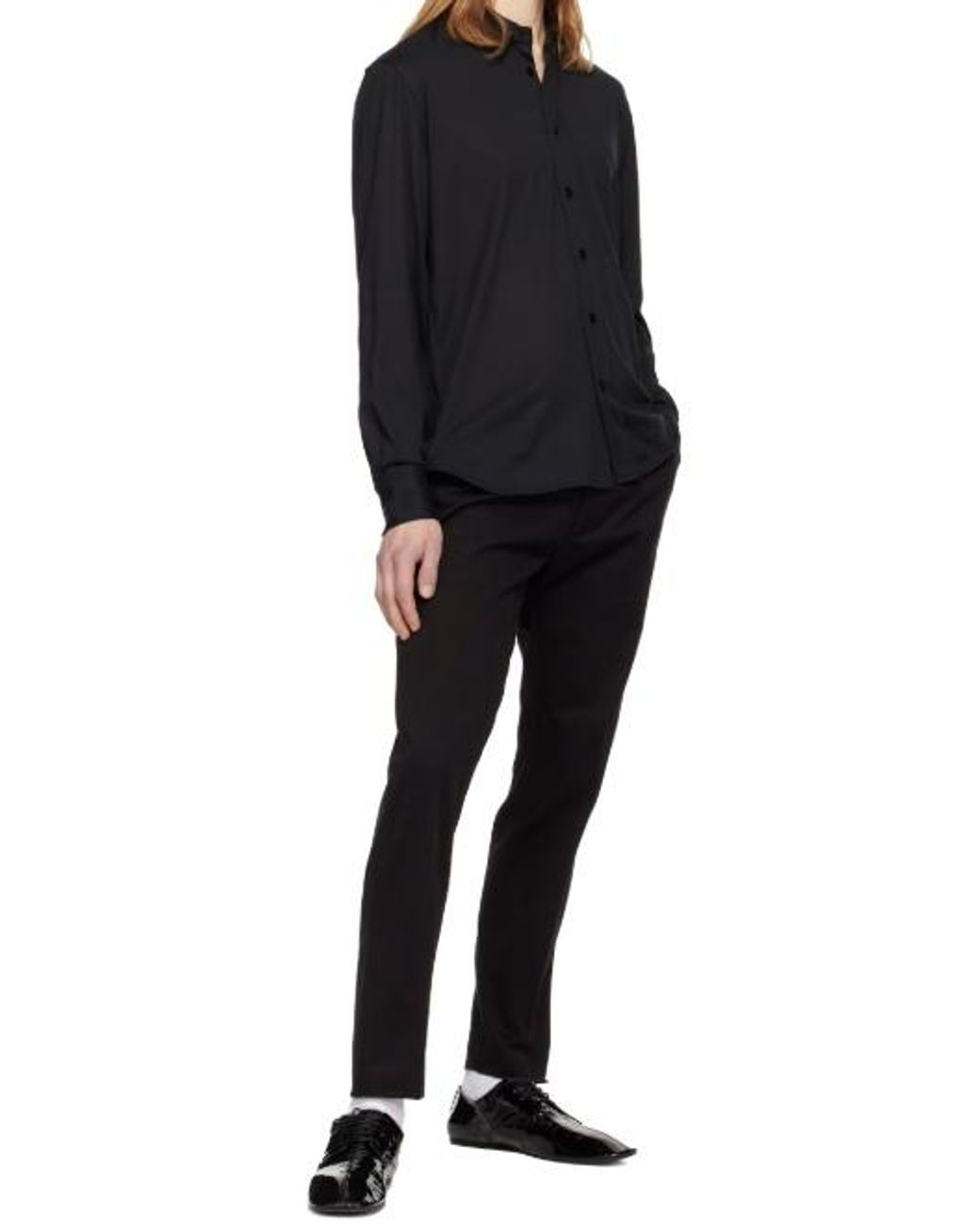 Tom Ford Black Plain Weave Knit Shirt for men