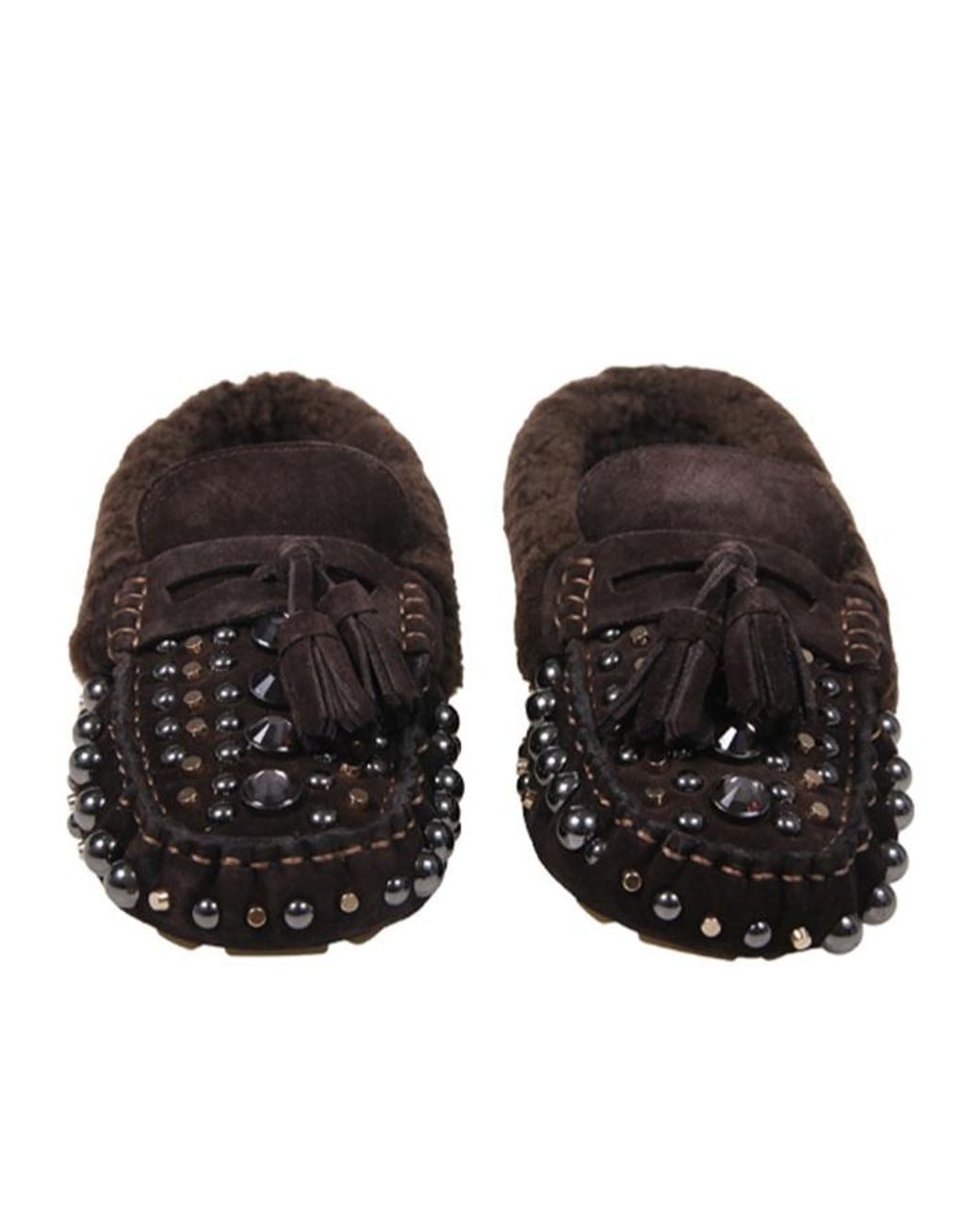 Strategia Black R55 Embellished Tassel Flat Shoes