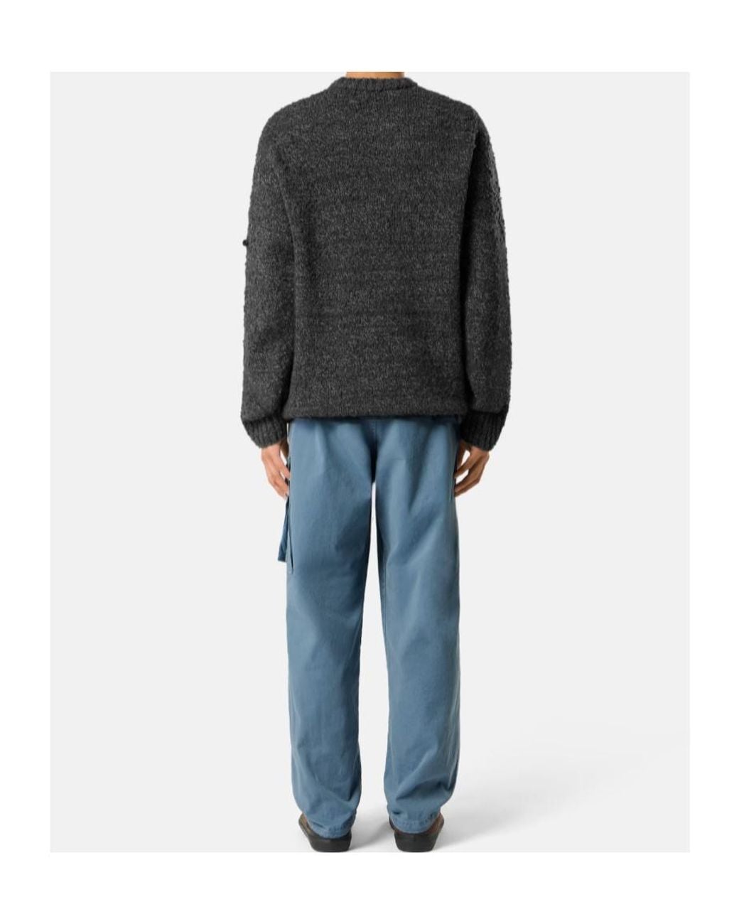 Stone Island Blue Loose-Fit Sweatpants With Drawstring Cuffs for men