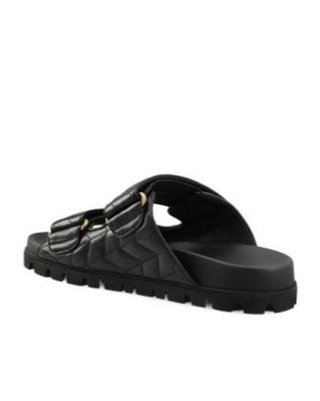 Miu Miu Black Quilted Slip-On Sandals