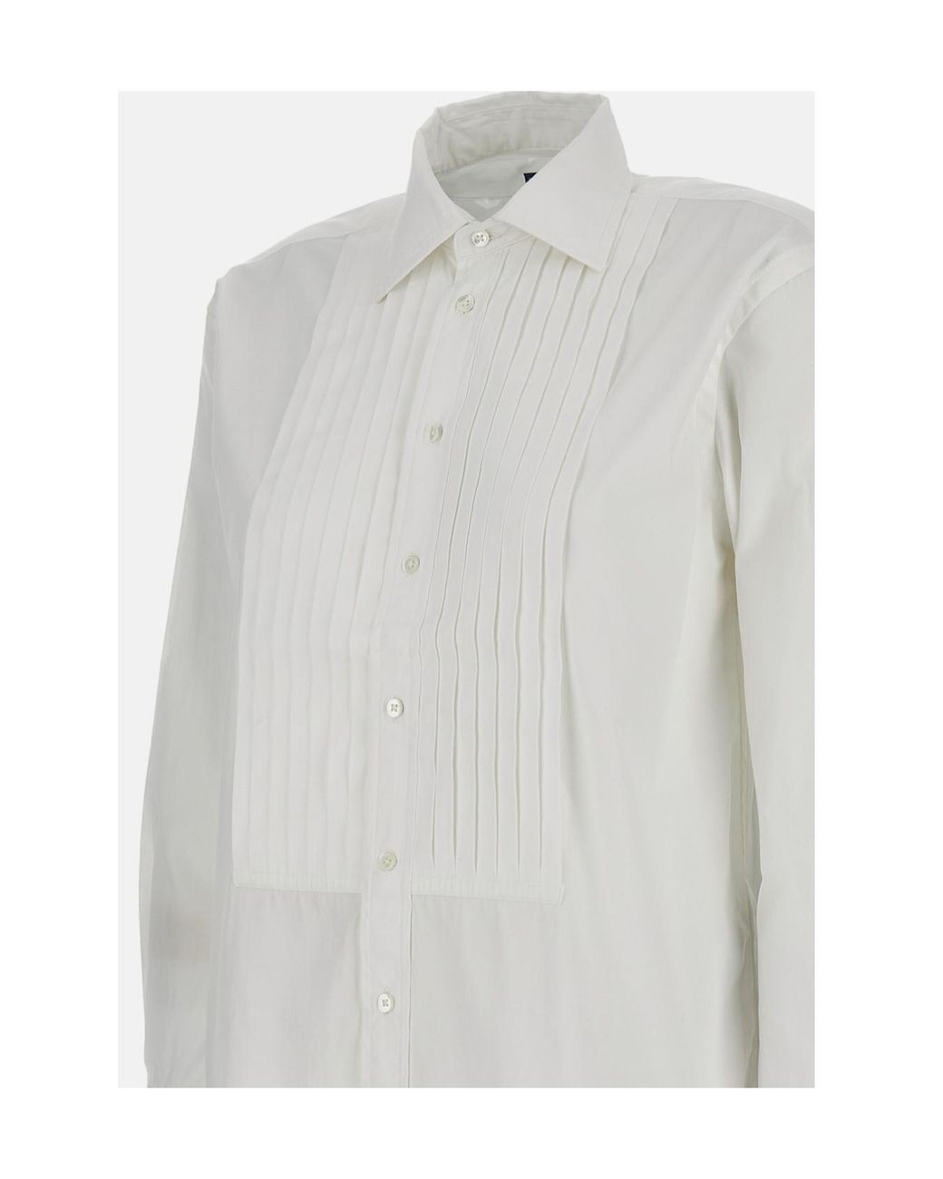 Polo Ralph Lauren White Long-Sleeved Curved Hem Shirt