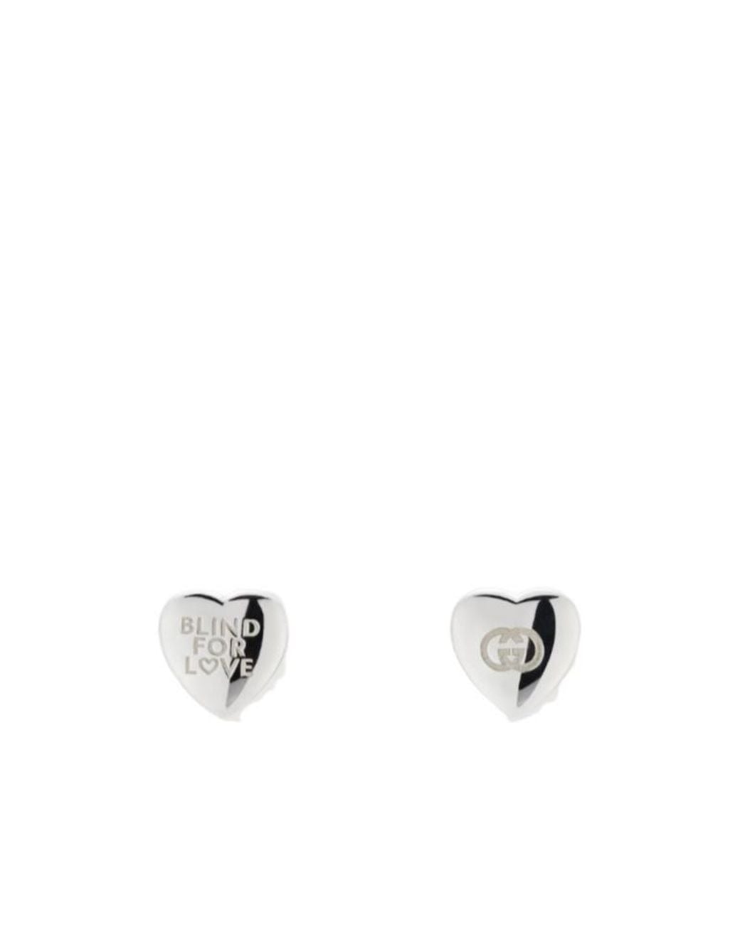 Gucci White Blind For Love Stud Earrings