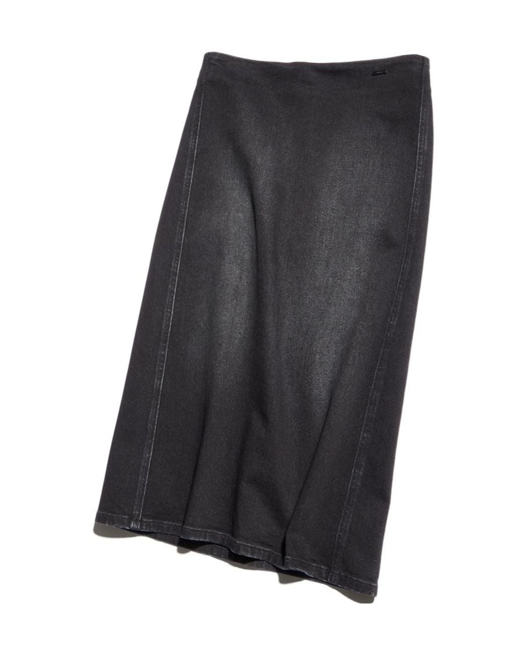 Gucci Black Stretch Cotton Denim Midi Skirt