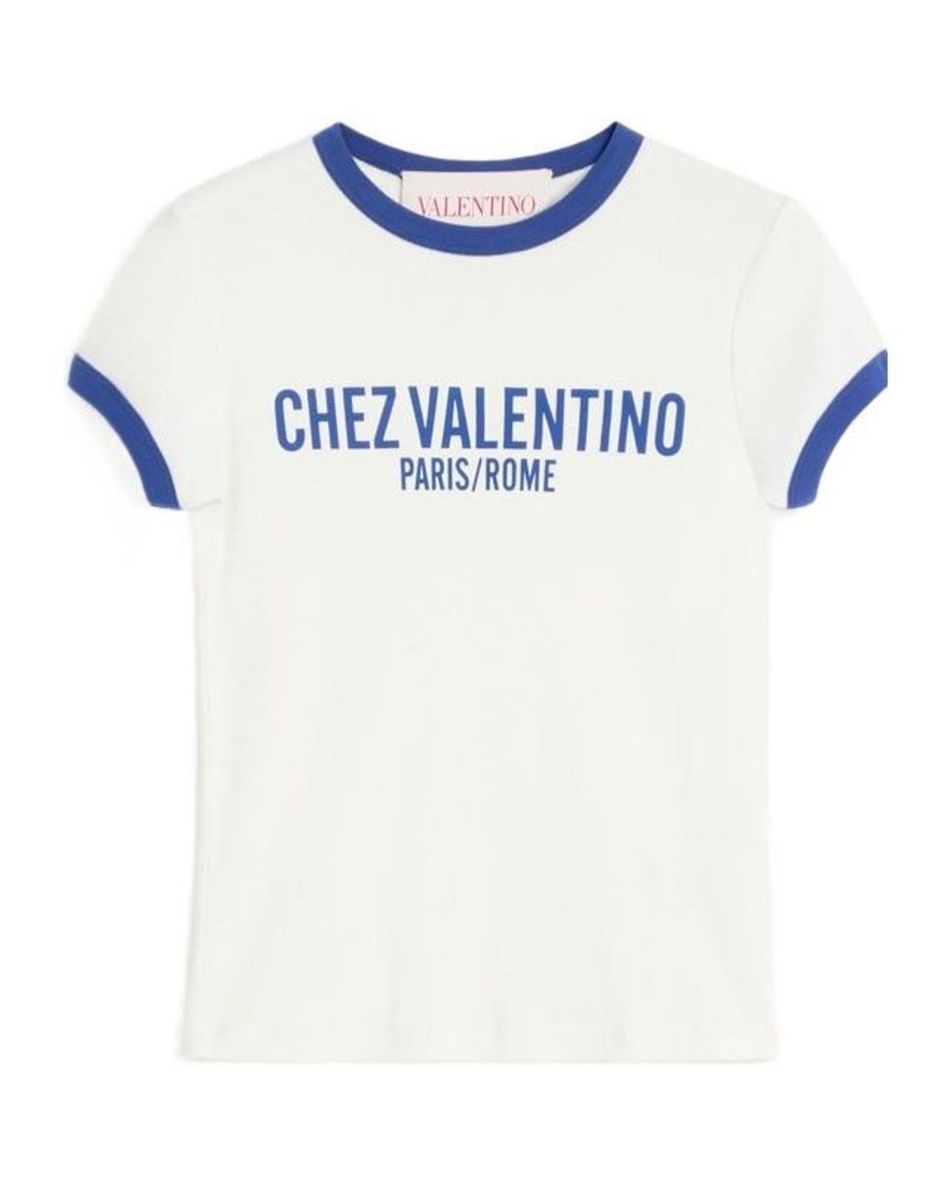 Valentino White Chez -Printed Crewneck T-Shirt