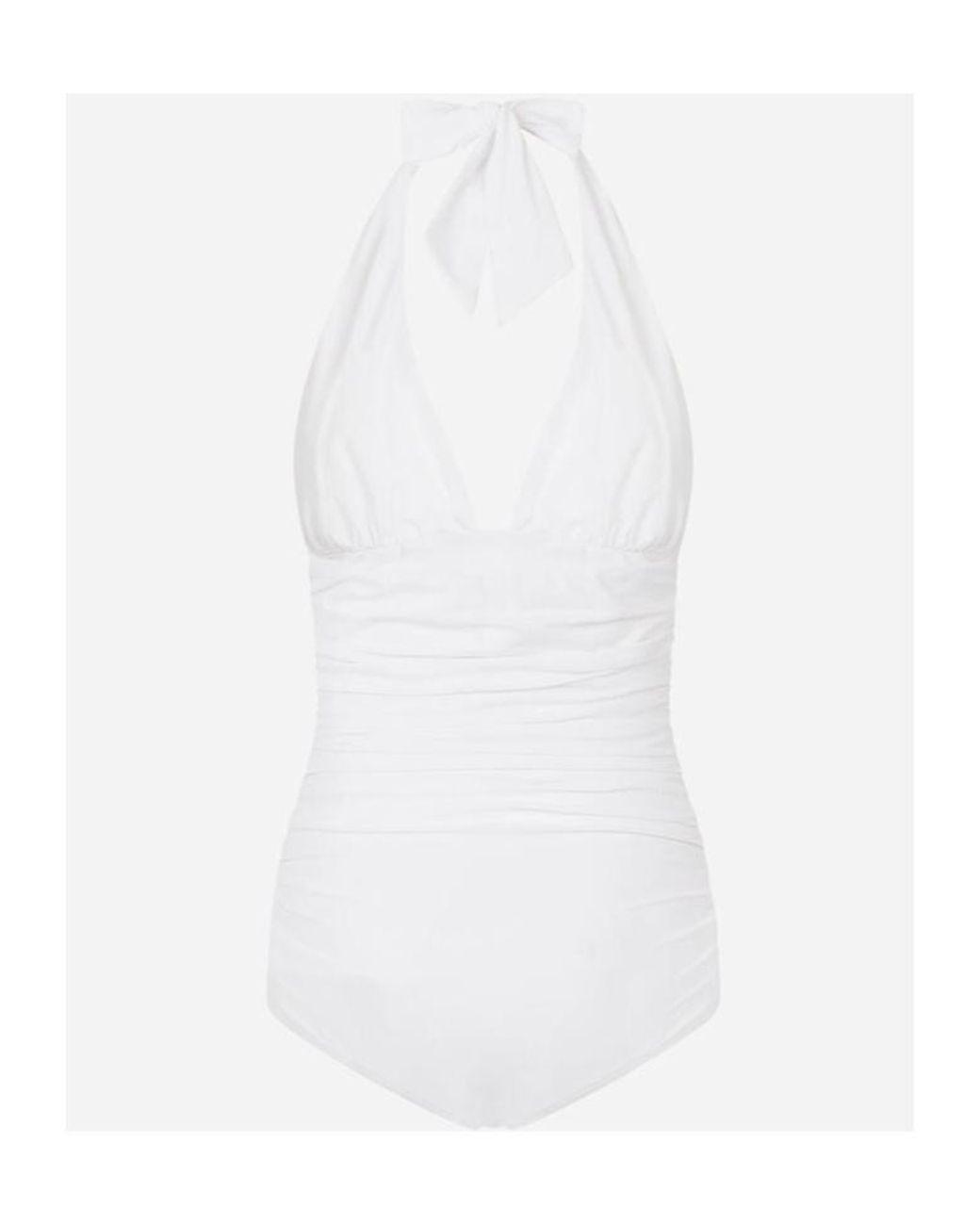 Dolce & Gabbana White Dg Plaque One-Piece Swimsuit