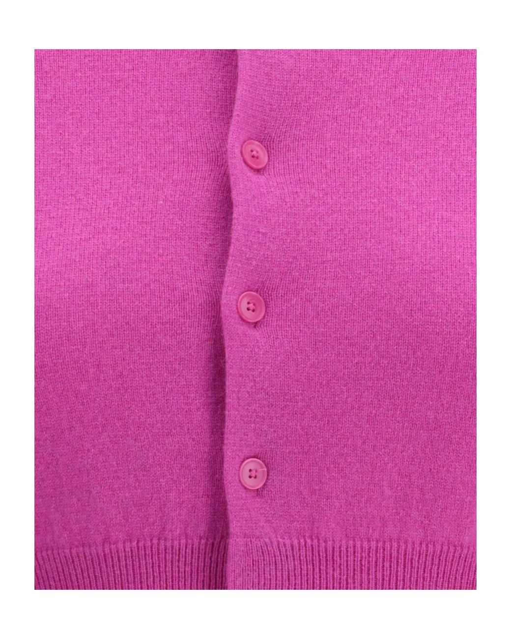Extreme Cashmere Pink Crew Neck Cashmere Knit Cardigan