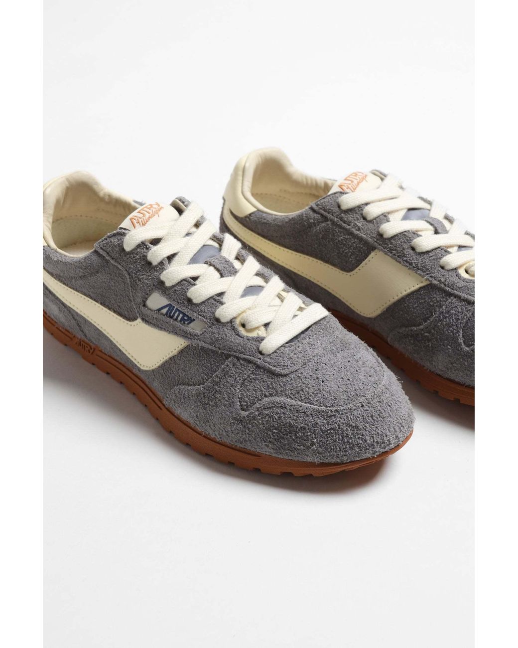 Autry Gray Retro Low-Top Sneakers