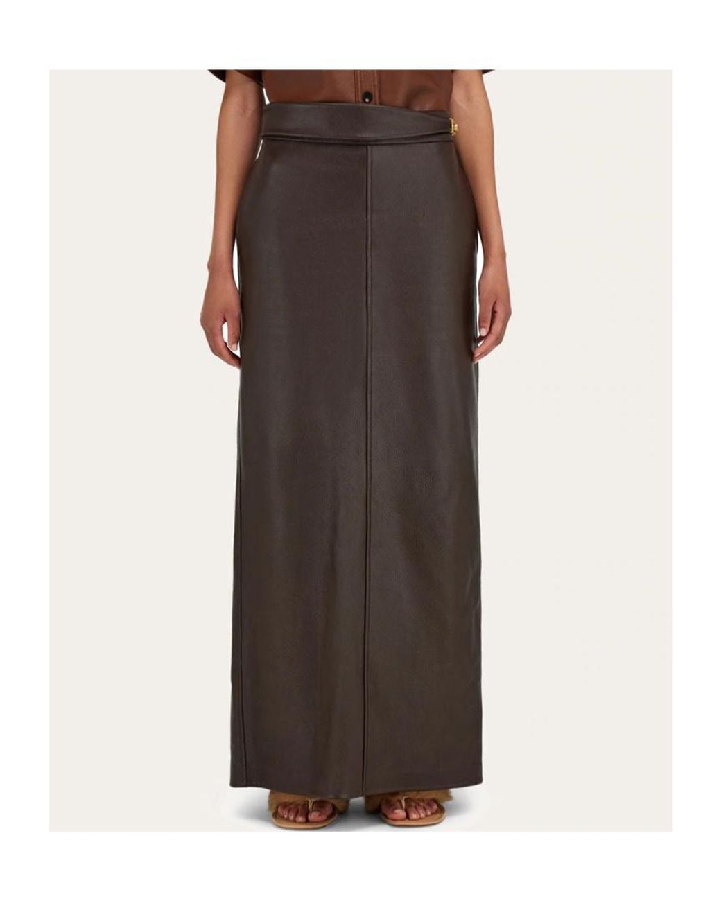 Ferragamo Brown Ferragamo Longline Skirt