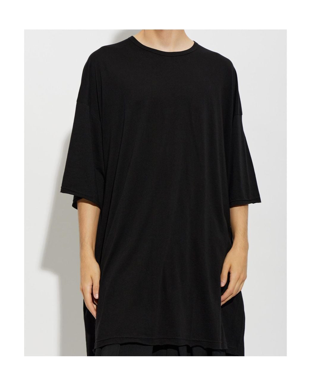 Yohji Yamamoto Black Oversized Crew-Neck T-Shirt for men