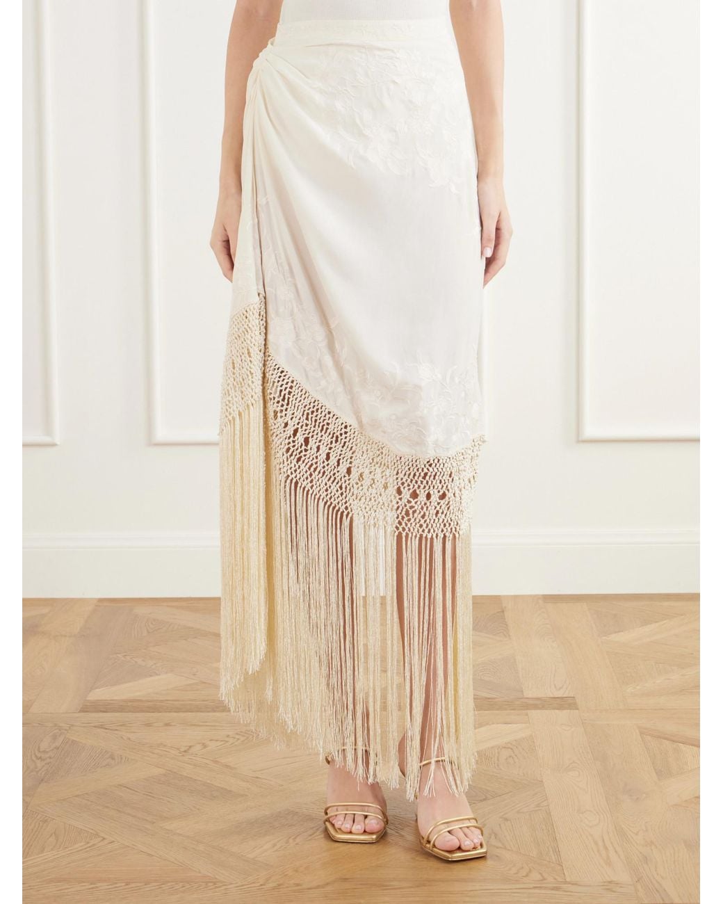 Ulla Johnson White Fringed Skirt