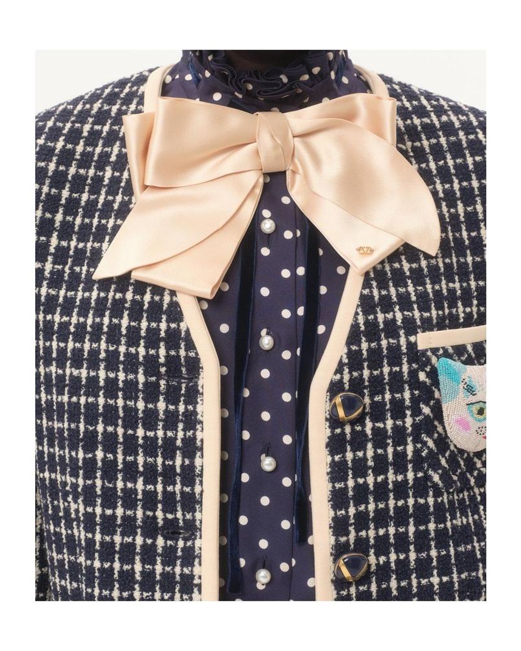 Valentino Black V-Neck Button-Up Jacket