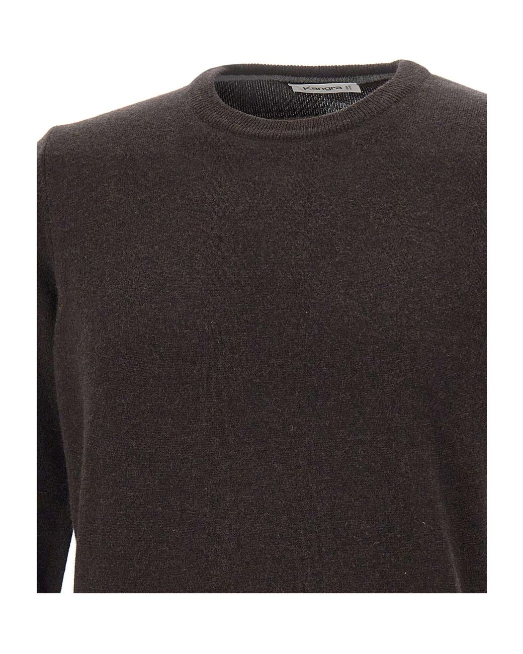Kangra Cashmere Gray Kangra Crew Neck Knitted Sweater for men