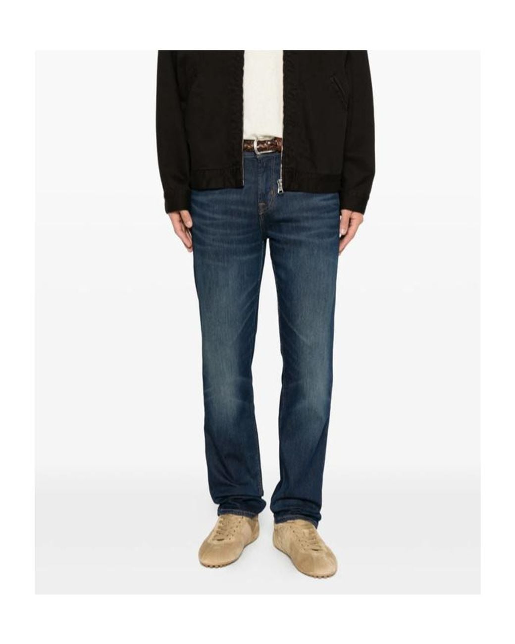 7 For All Mankind Blue Slim Fit Stretch Jeans for men