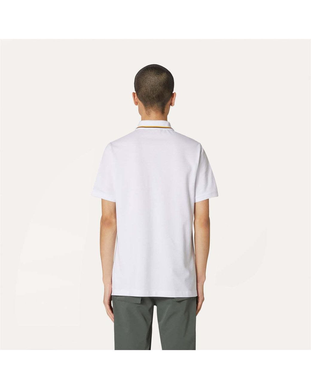 K-Way White Jud Pique Polo Shirt for men