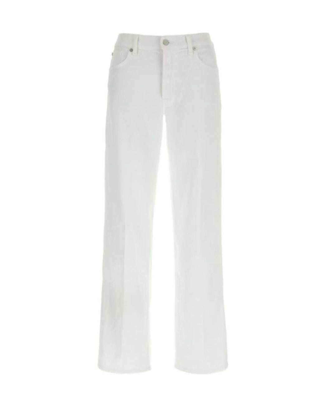 7 For All Mankind White Jeans With Belt Loops