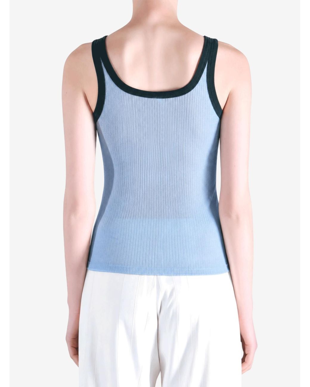 Baserange Blue Racer Ribbed-Knit Tank Top