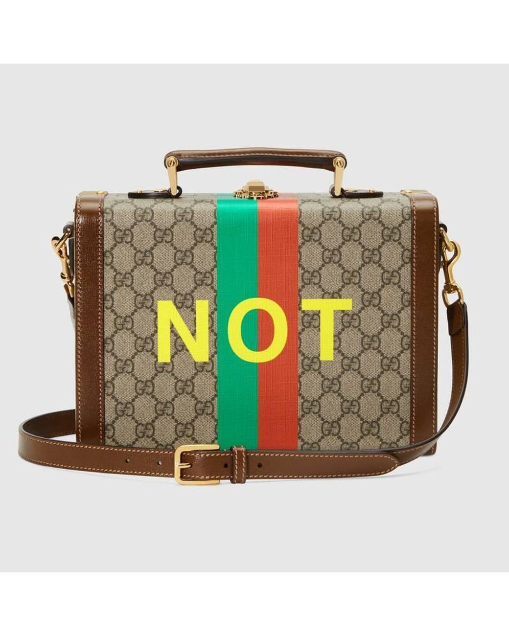 Gucci Green 'Fake/Not' Print Shoulder Bag for men