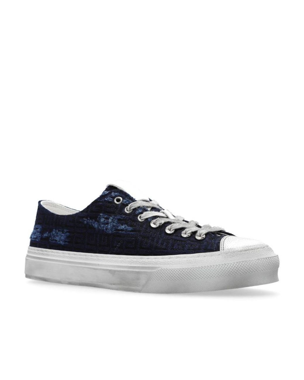 Givenchy Blue 4G Monogrammed Distressed Sneakers for men