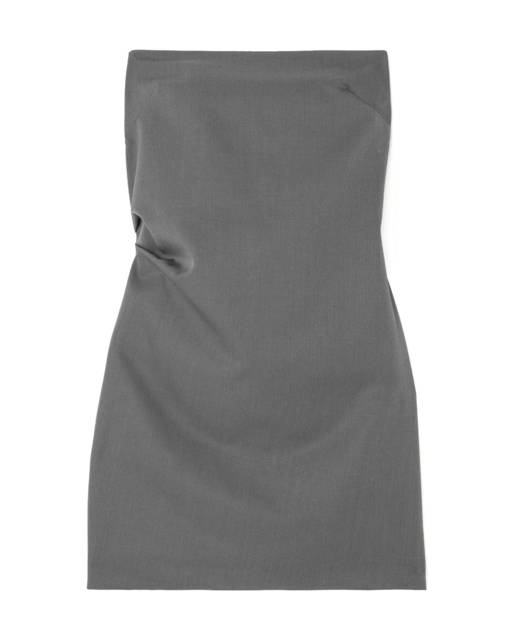 St. Agni Gray Strapless Cutout Wool-Blend Twill Mini Dress