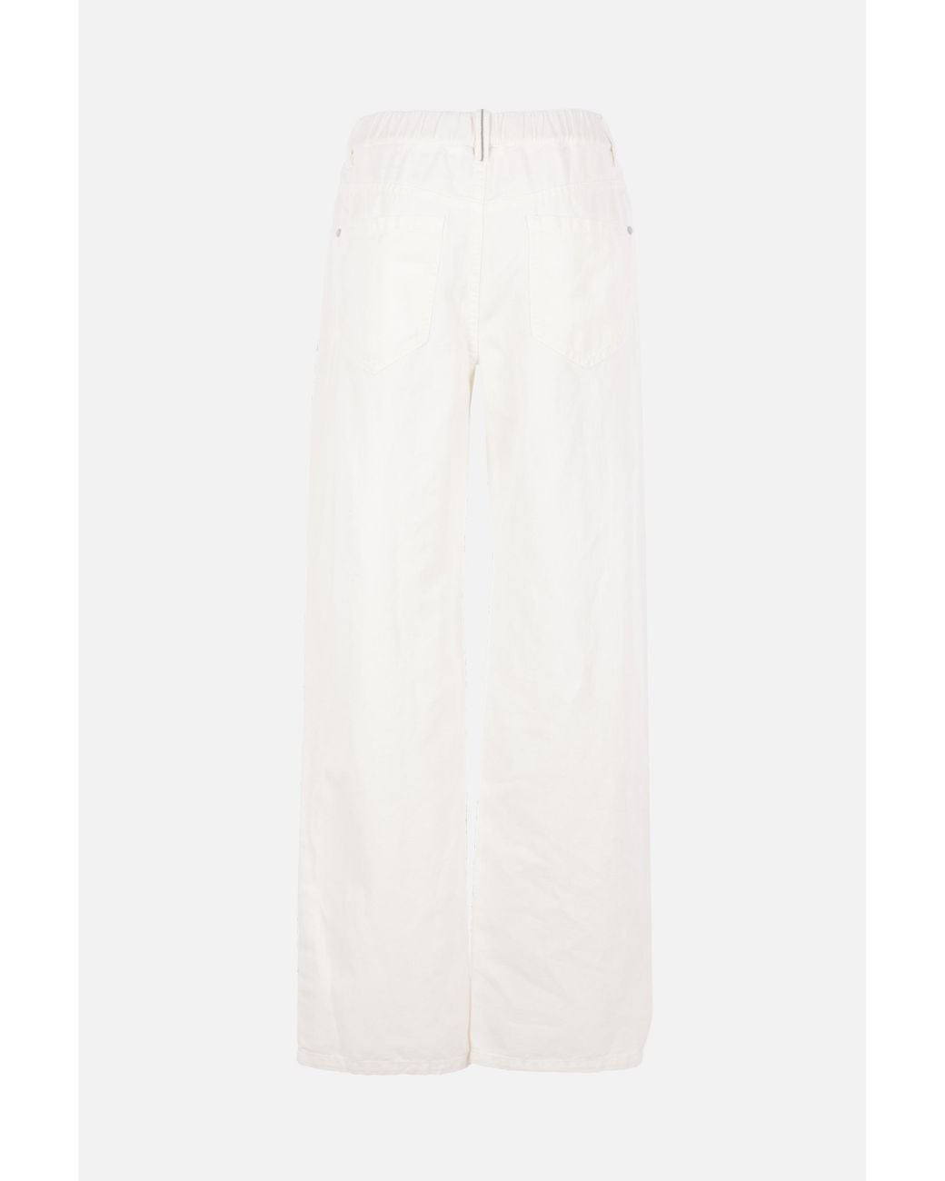 Brunello Cucinelli White Garment-Dyed Contemporary Trousers