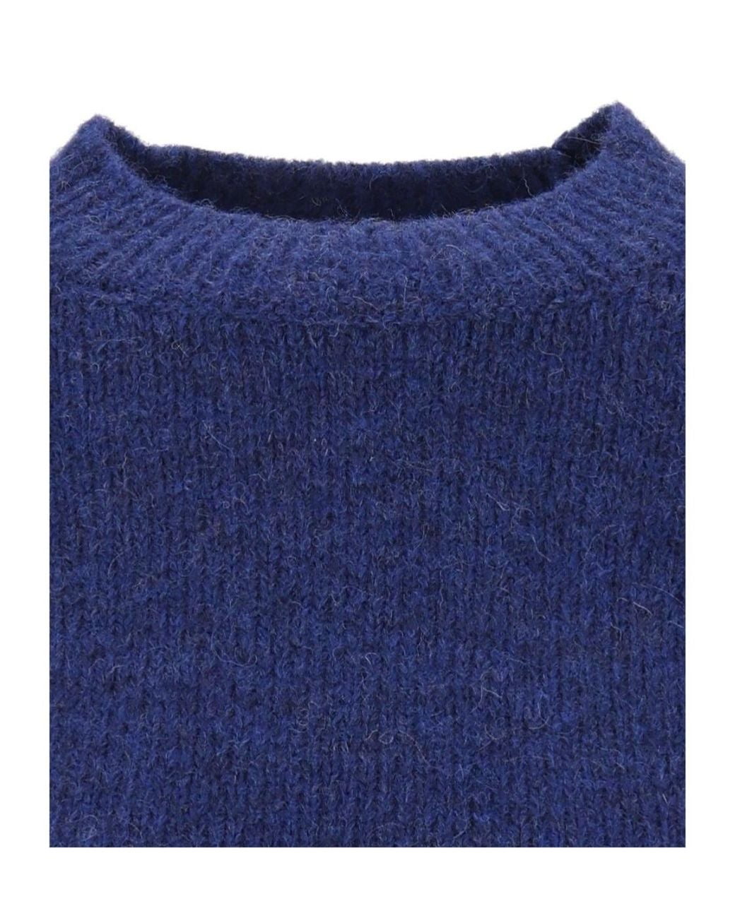 Dries Van Noten Blue Texas High Crewneck Knitted Sweater