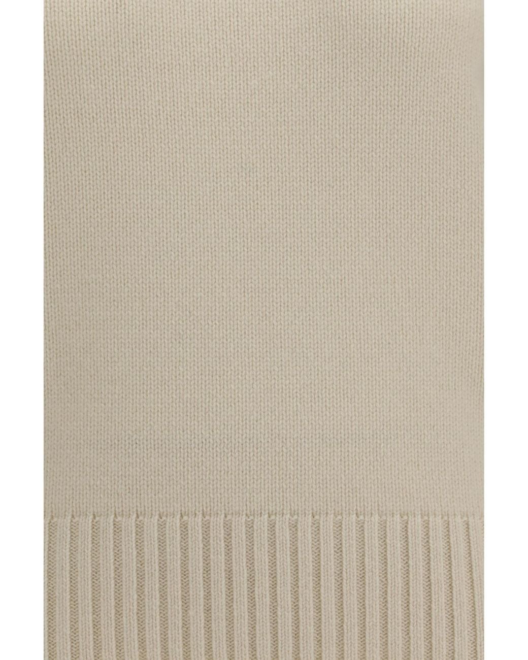 Extreme Cashmere White Jo Ribbed Polo Knitted Sweater