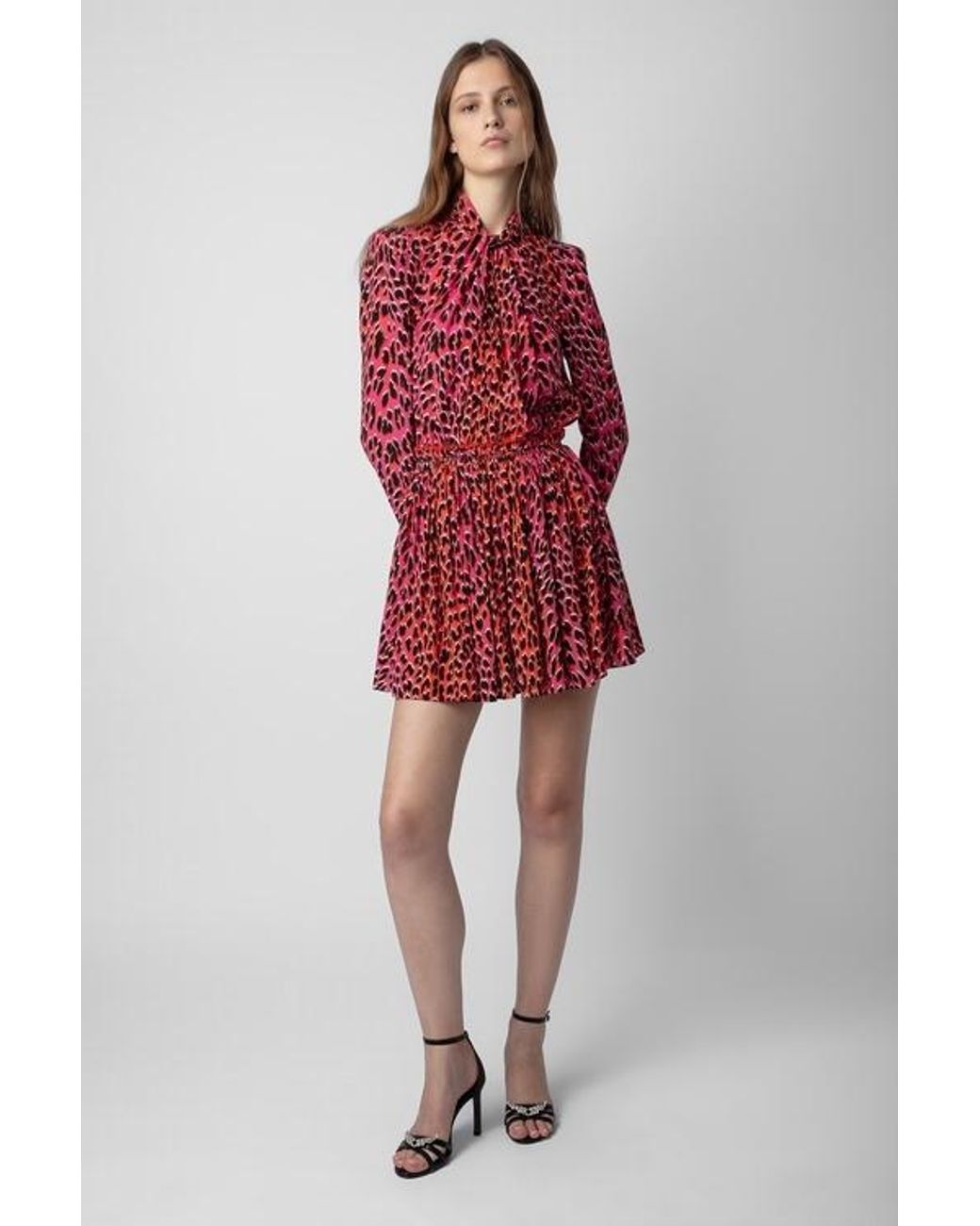 Zadig & Voltaire Red Leopard-Print Dress
