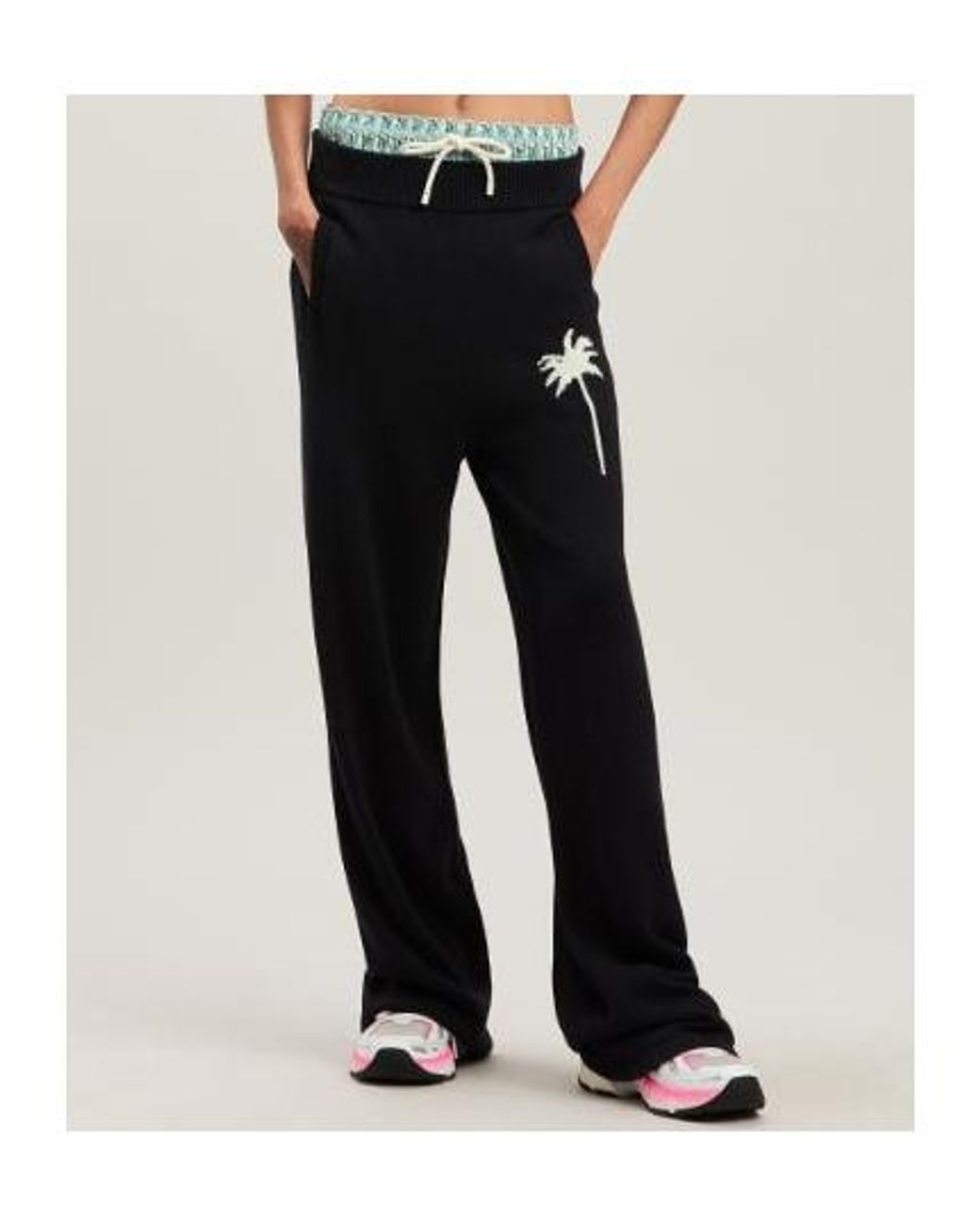 Palm Angels Black Palms Knit Pants