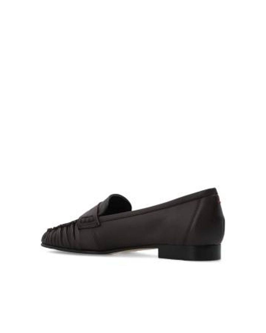 Aeyde Black Aldous Ruched Loafers
