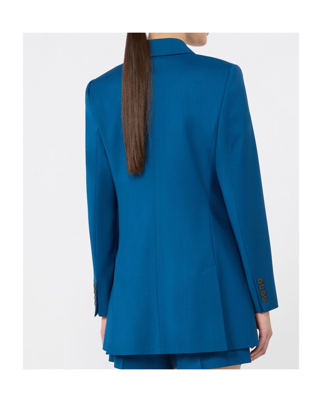 Max Mara Blue Virgin Wool Blazer