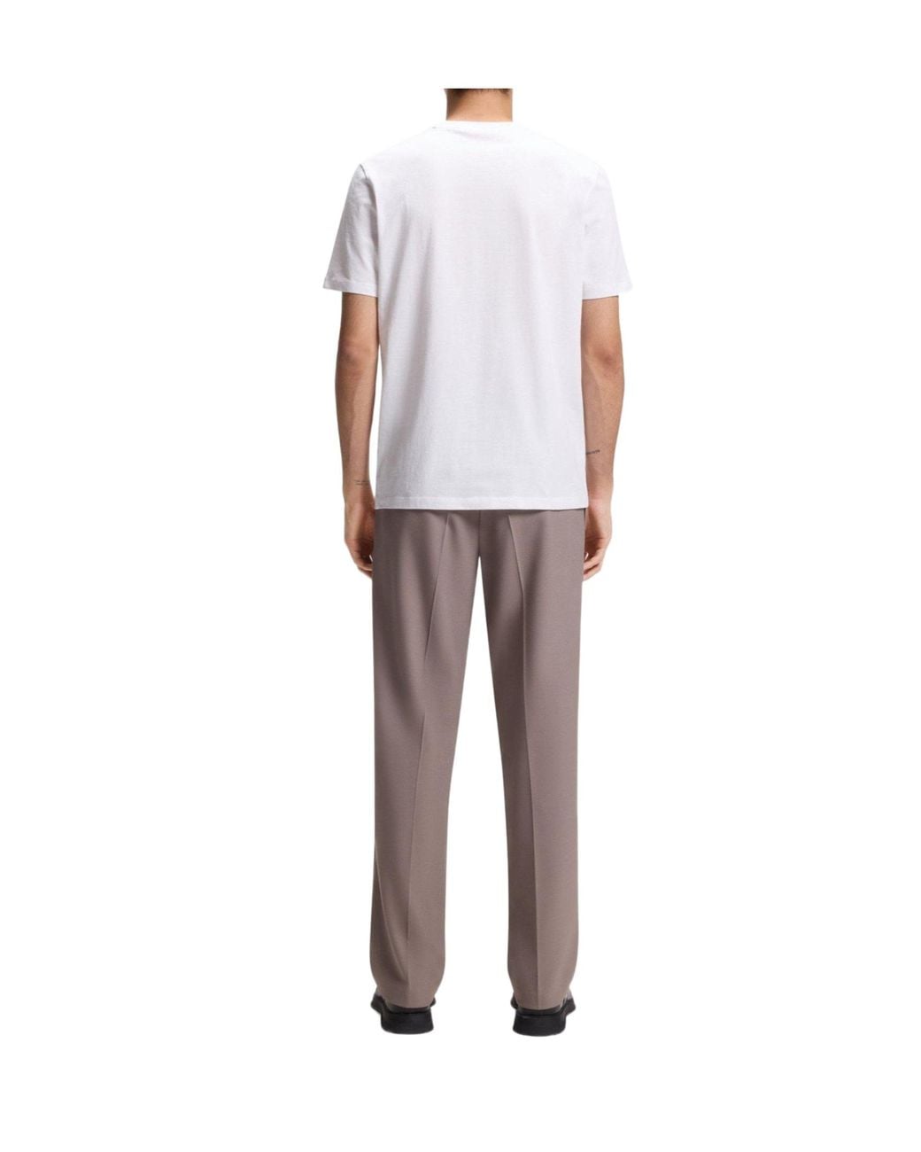 Boss White Breathable Cotton T-Shirt for men
