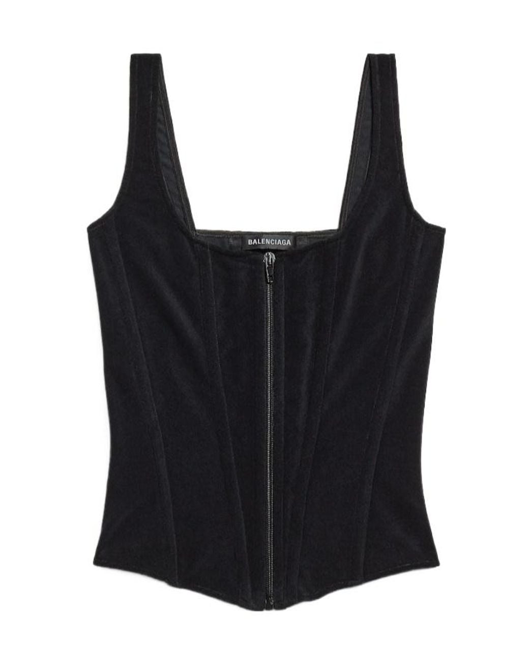 Balenciaga Black Stretch Corset Top