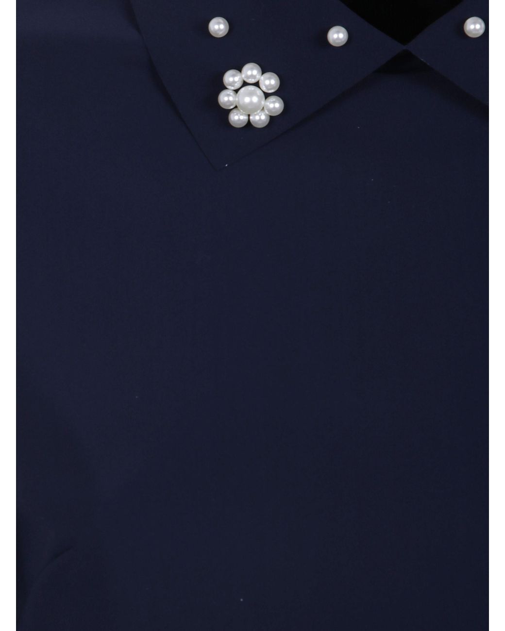 La Petite Robe Di Chiara Boni Blue Leotie Embellished-Collar Mini Dress