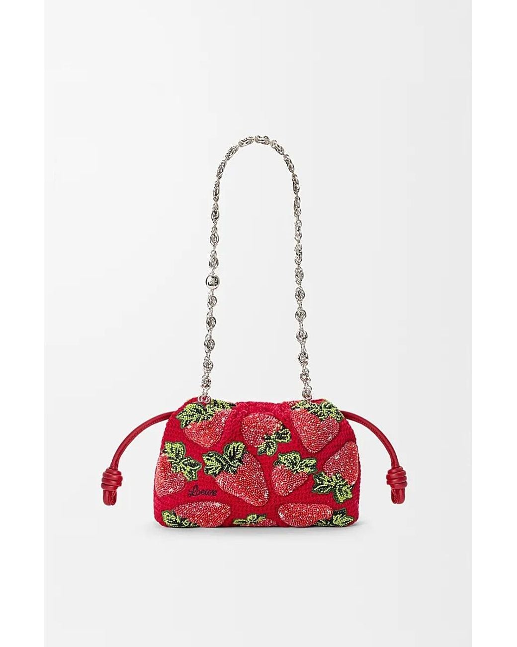Loewe Red Mini Flamenco Clutch Bag