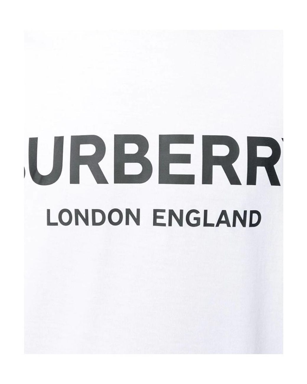 Burberry White Logo Print Crewneck T-Shirt for men