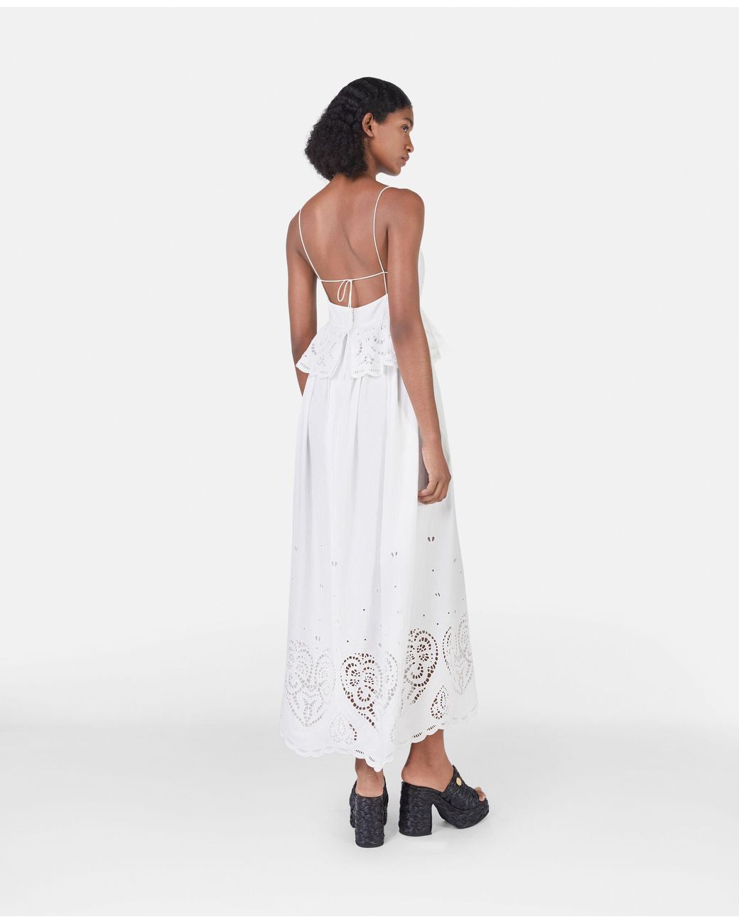 Stella McCartney White Brodarie Anglaise Strapped Maxi Dress