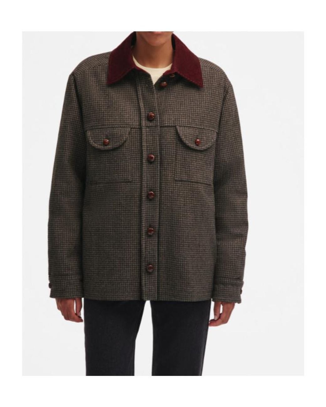 Blazé Milano Brown Blaz Milano Badis Berber Houndstooth Coat