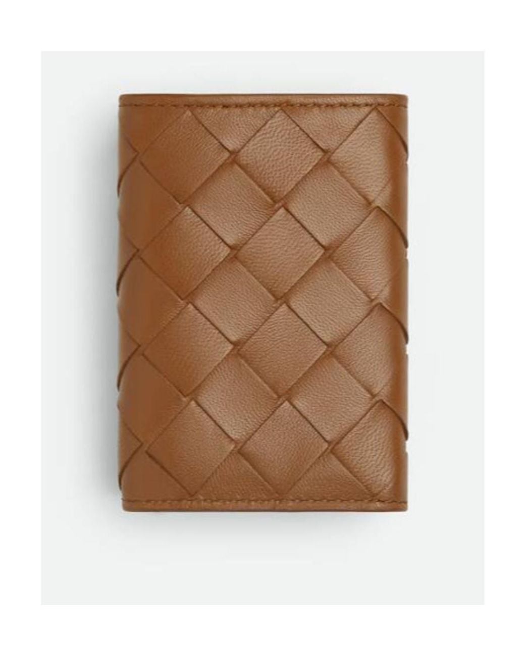 Bottega Veneta Brown Intrecciato Tiny Tri-Fold Wallet