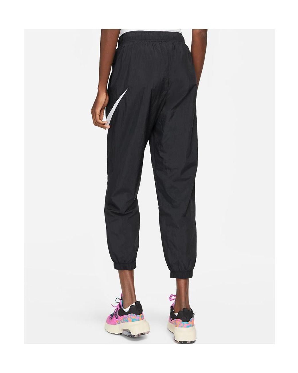 Nike Blue Swoosh-Print Tapered Track Pants