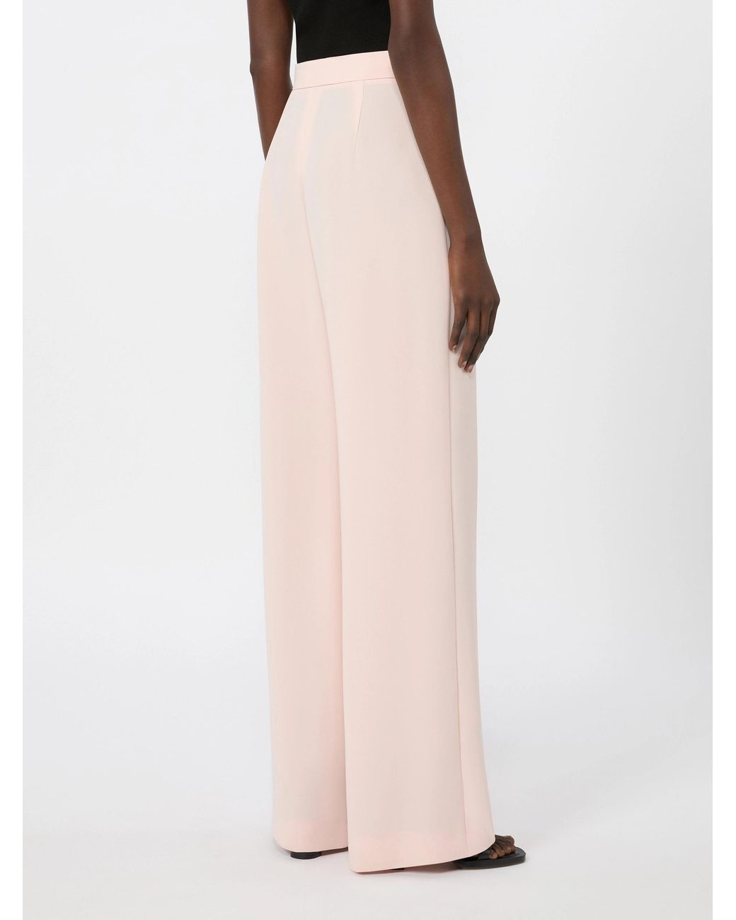 Max Mara Pink Wide-Leg Tailored Trousers