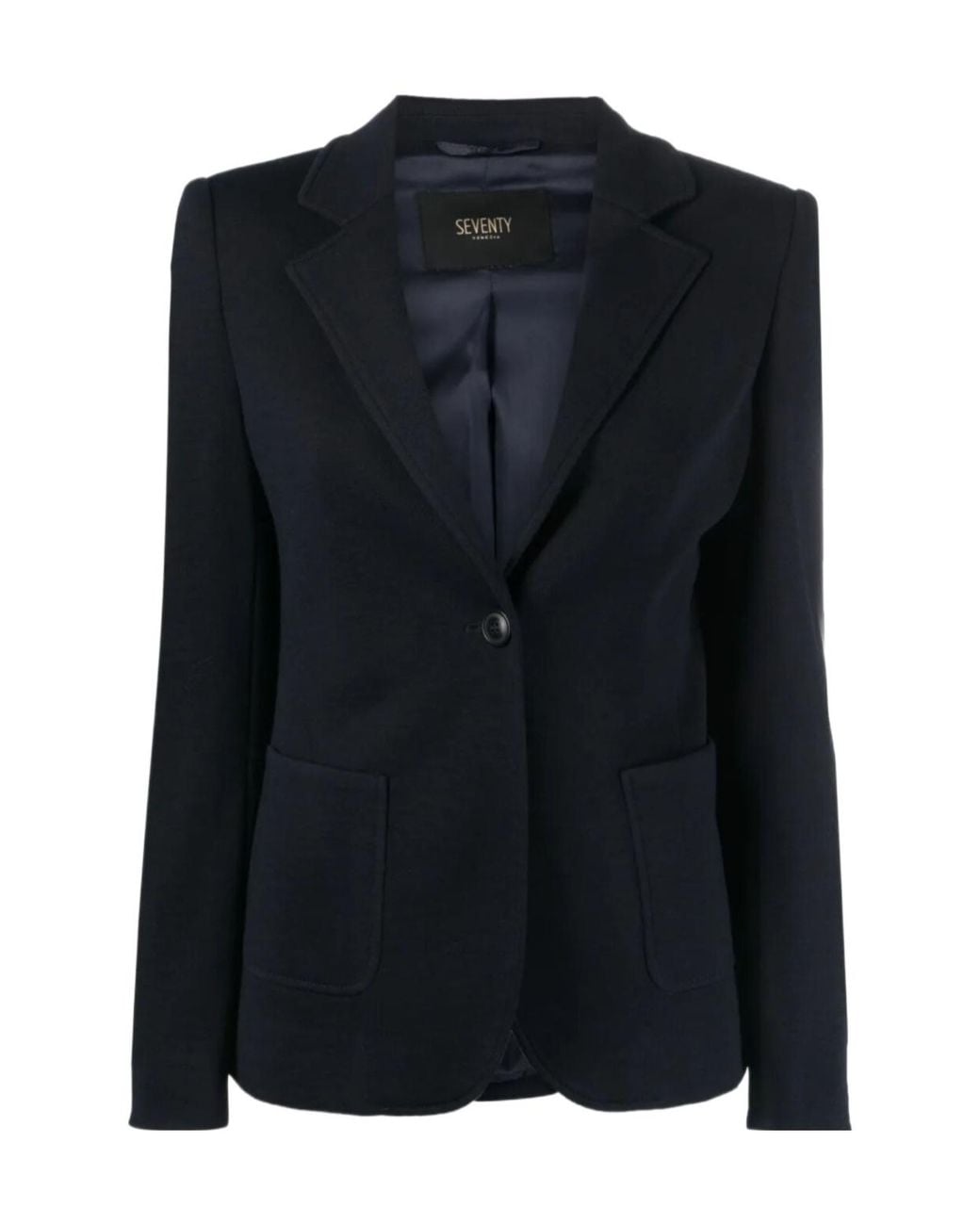 Seventy Black Single-Breasted Stretch Blazer