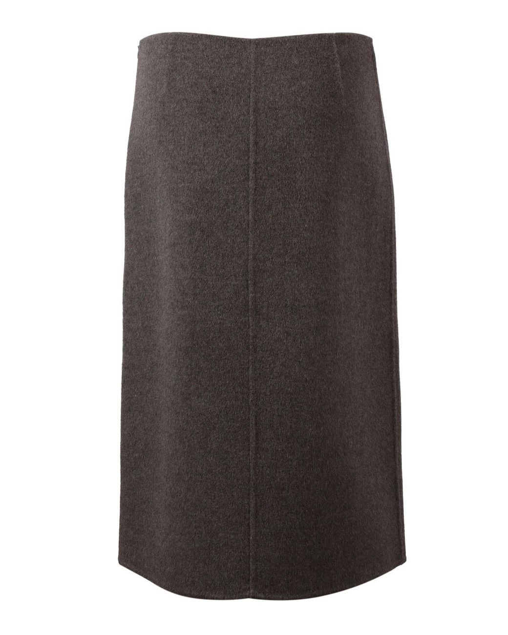 P.A.R.O.S.H. Brown Zipped Midi Skirt
