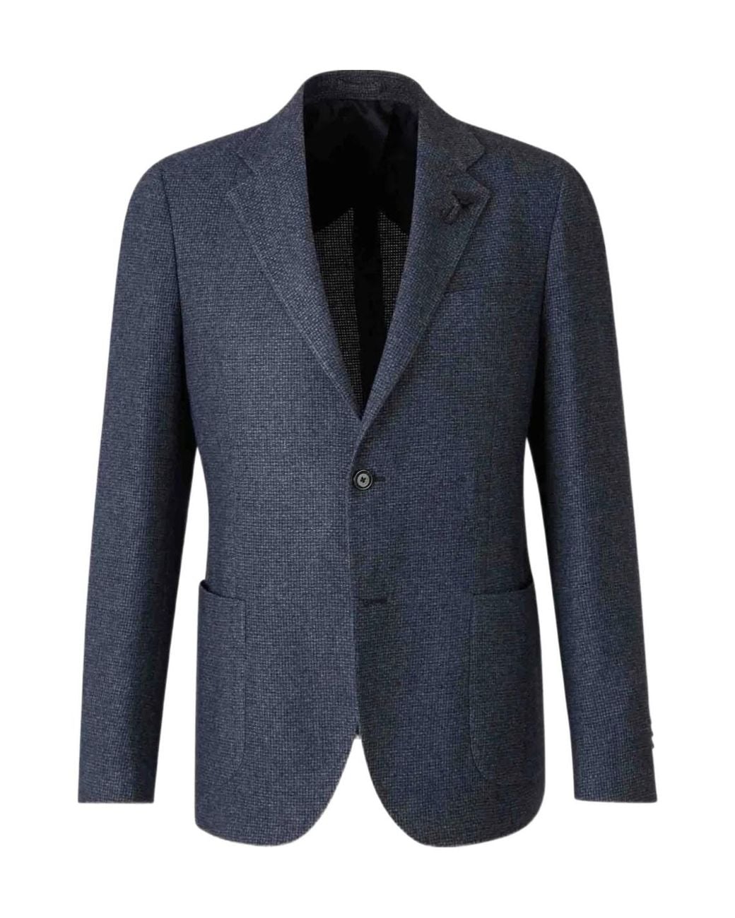 Lardini Blue Textured Single-Breasted Jacket for men