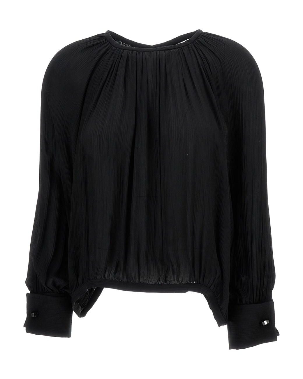 Max Mara Black Crewneck Long-Sleeved Top