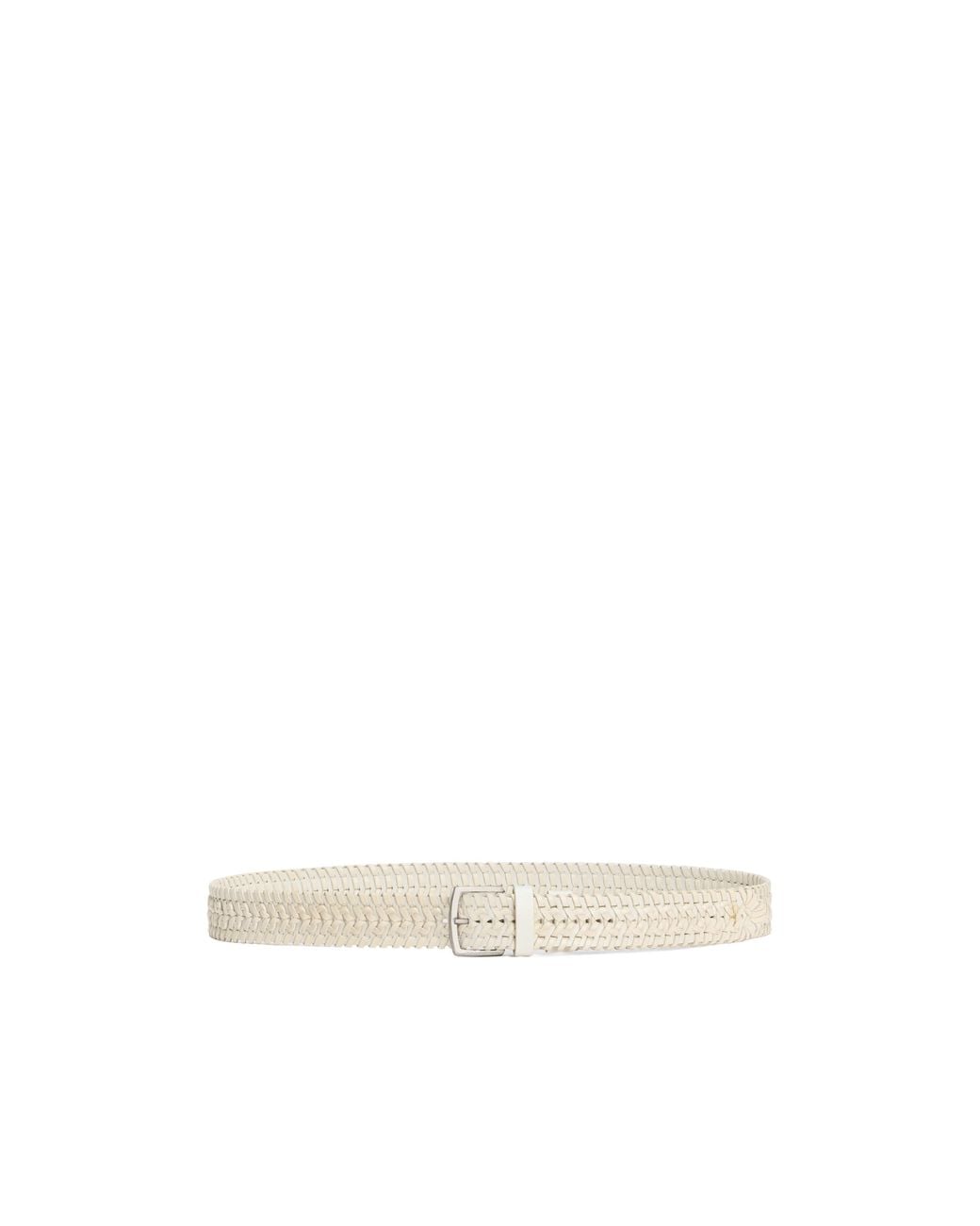 Dolce & Gabbana White Woven Leather Belt for men