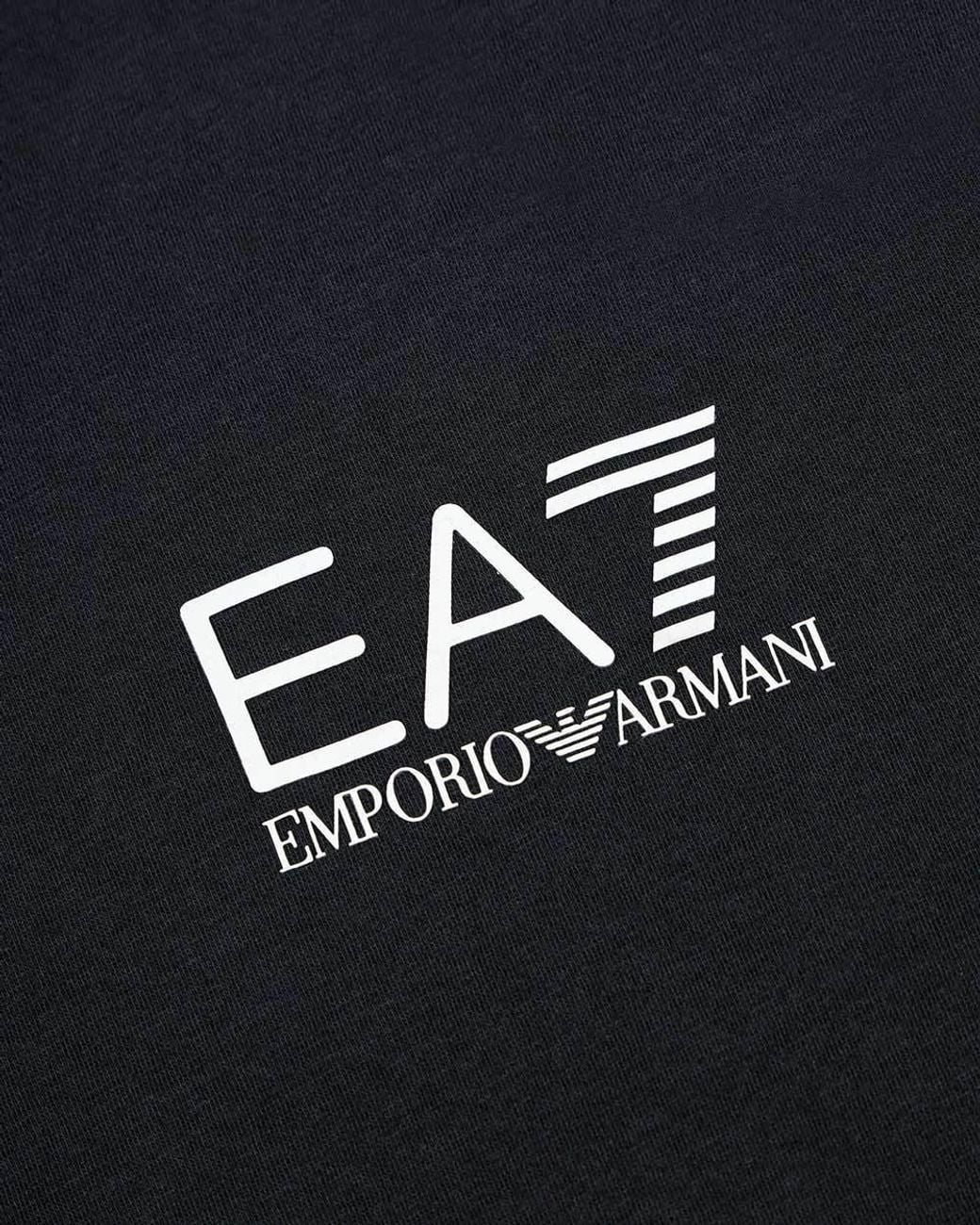 EA7 Blue Round-Necked Logo T-Shirt for men