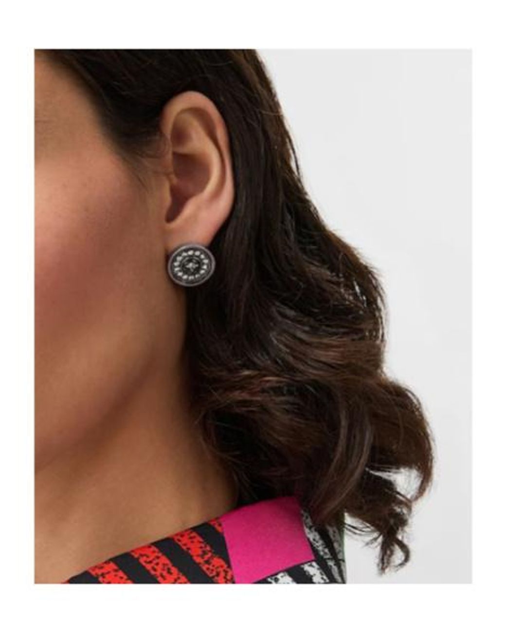 Versace Metallic Crystal Medusa Stud Earrings