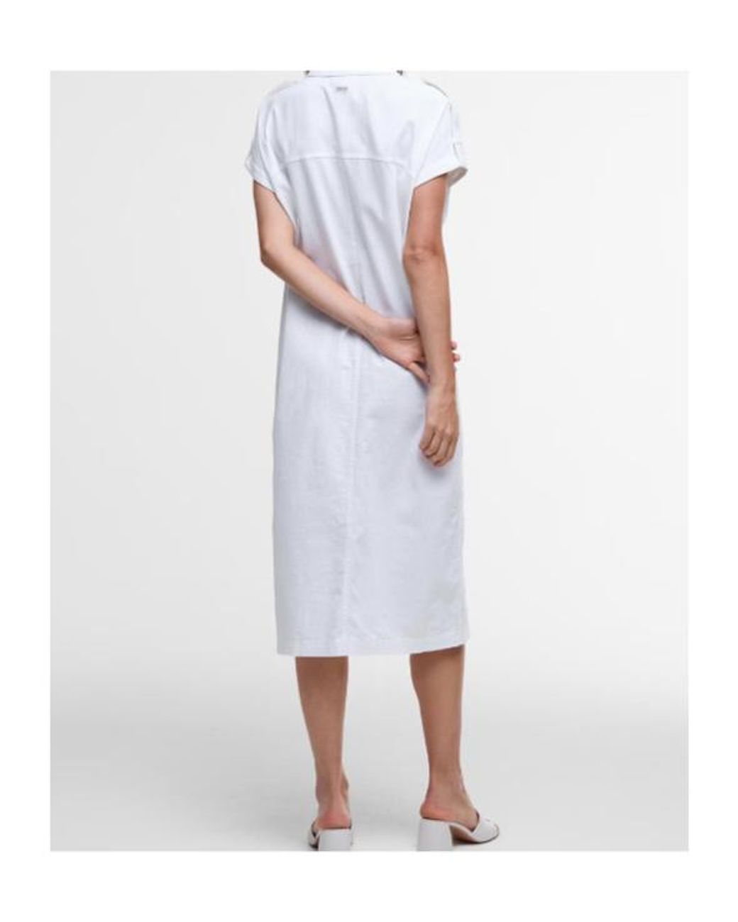 Barbour White Harlow Midi Dress