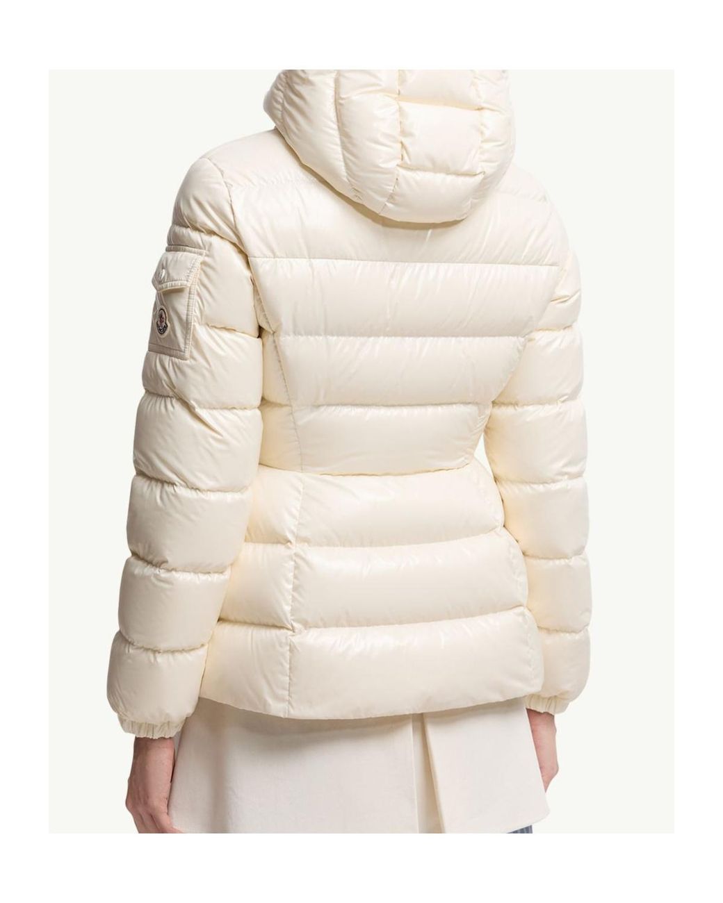 Moncler Natural Barante Hooded Short Down Jacket