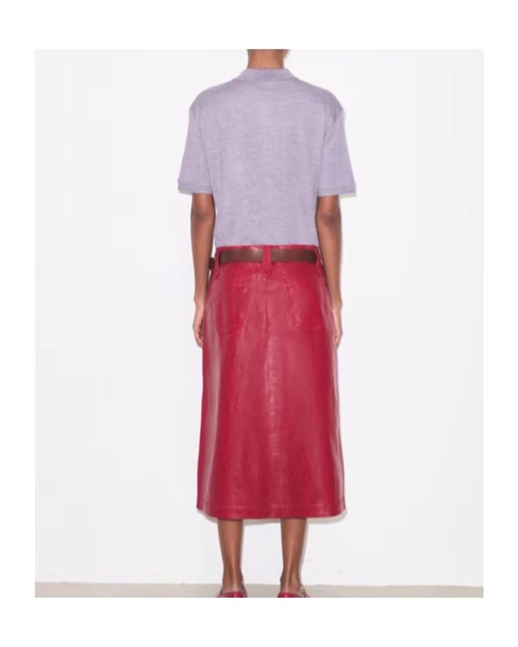 Tory Burch Purple Oversized Silk Polo Shirt